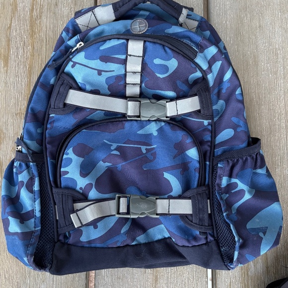 Pottery Barn Kids Other - Pottery Barn Kids Blue Camo Backpack with Gray Straps